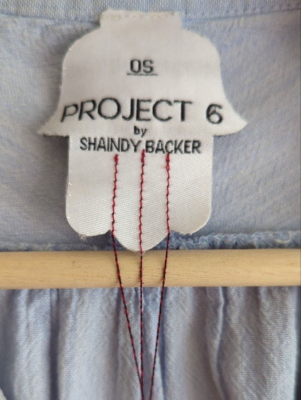 Light Blue Tunic Dress with V-Neck - Picture 3 of 3